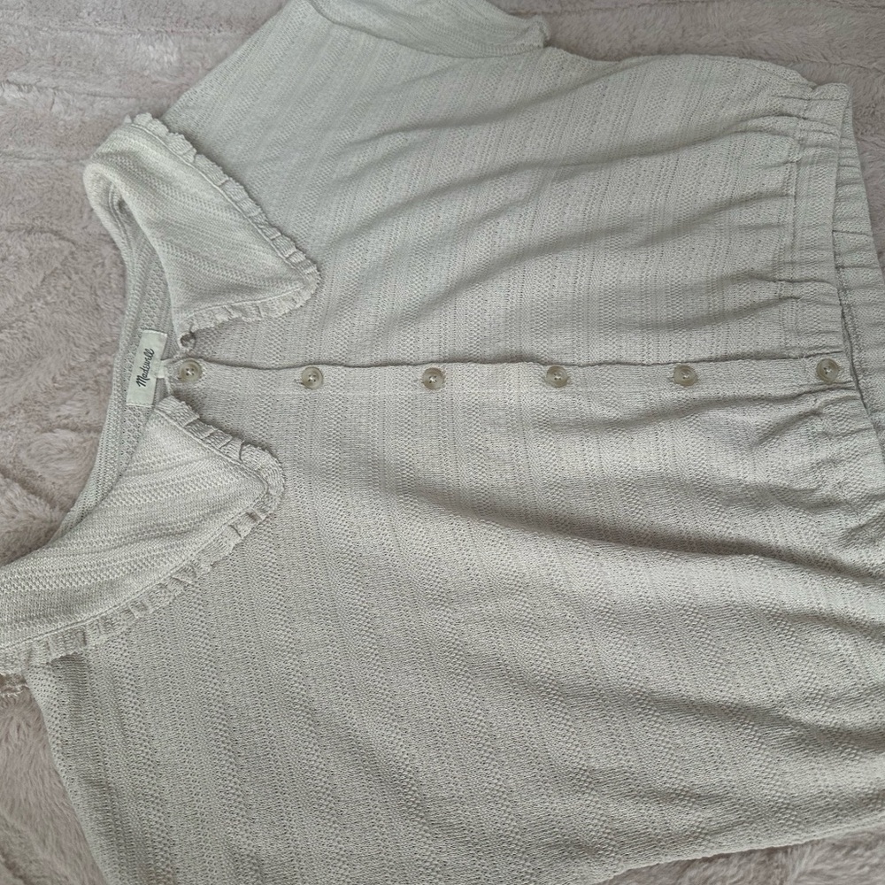 Madewell Ruffle-Collared Crop Top - Picture 6 of 13